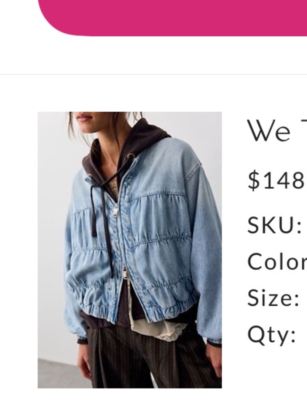 We The Free Layla Denim Jacket in sunbeam blue